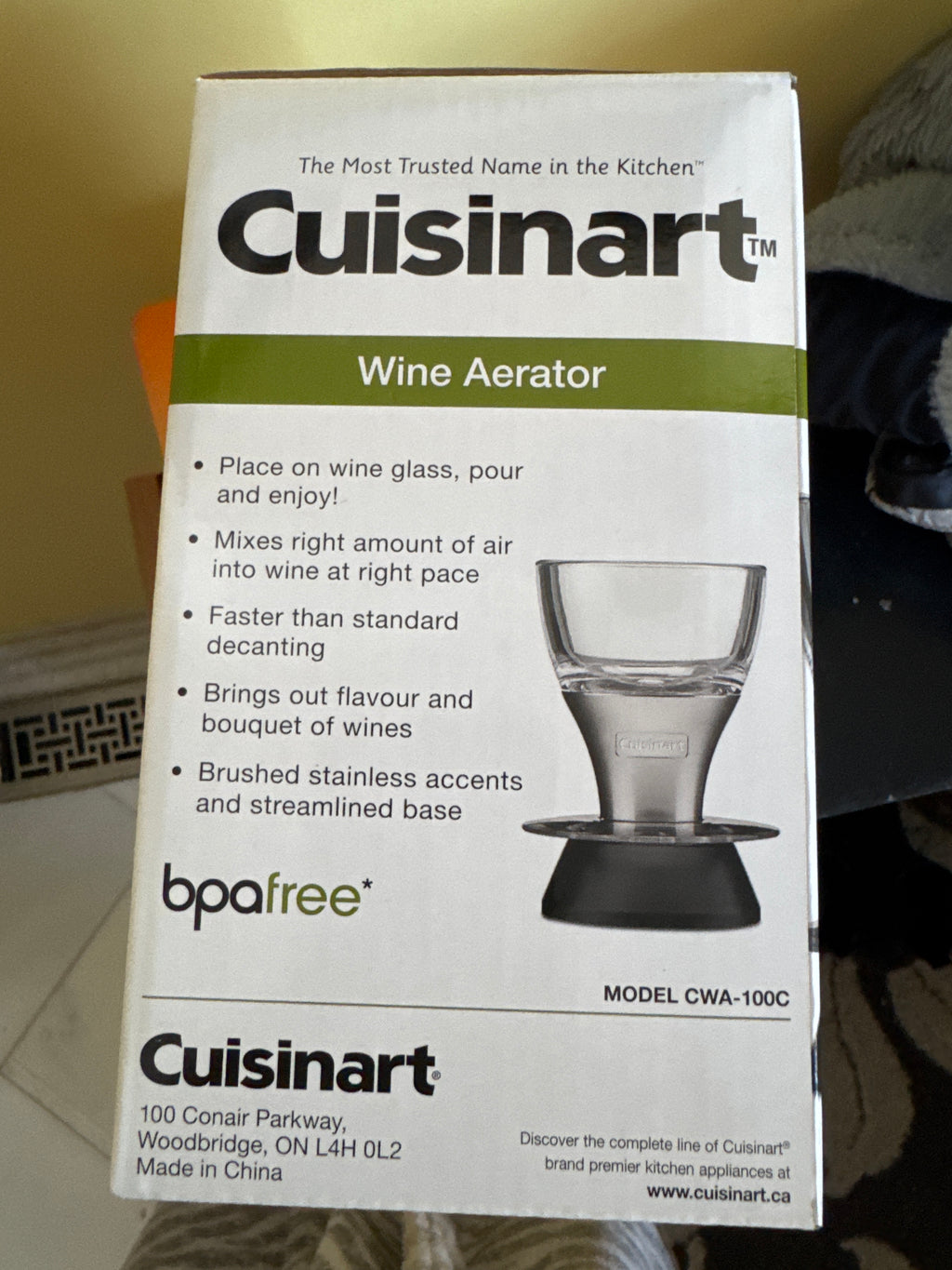 NEW CUISINART CWA-100C WINE AERATOR NEW 1YMW CWA100C ST-CU-SAWA-CWA100C