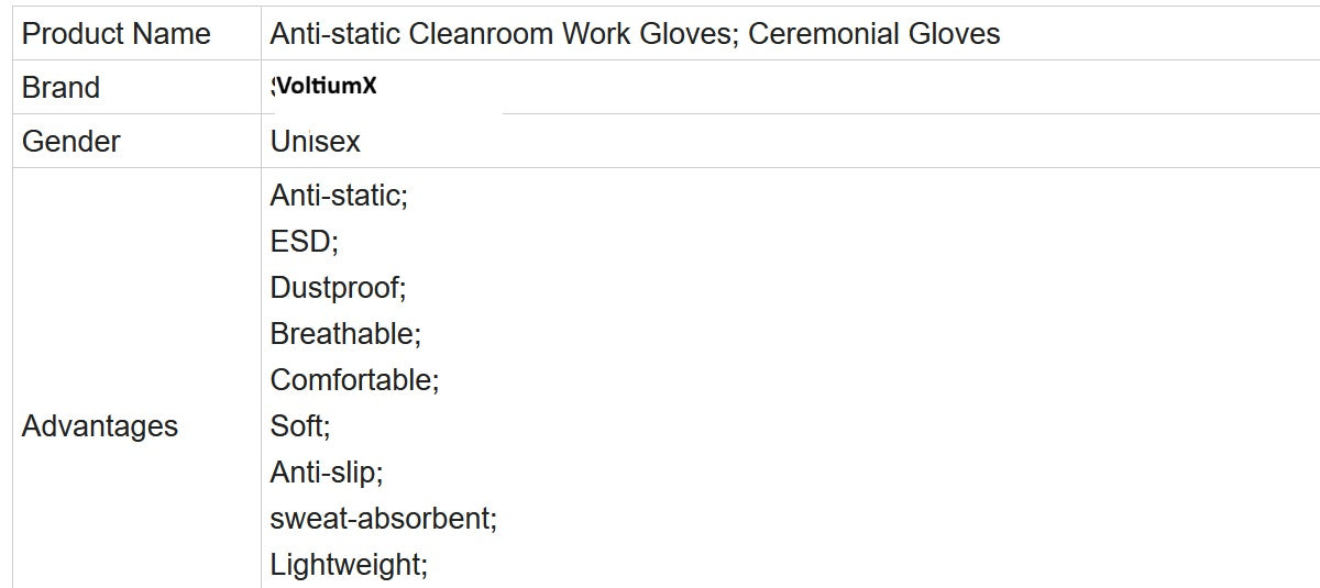 Lady White Anti-Slip Sterile Safety Gloves – Non-Static B2B Manufacturing Supply
