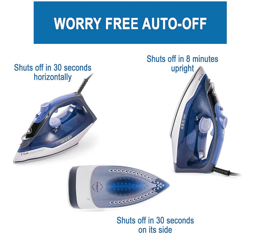 Brand New 10 unitsT-Fal Express Steam Garment Iron, Blue, Fast results, Powerful Steam Boost, 5 settings, Safety Auto-off