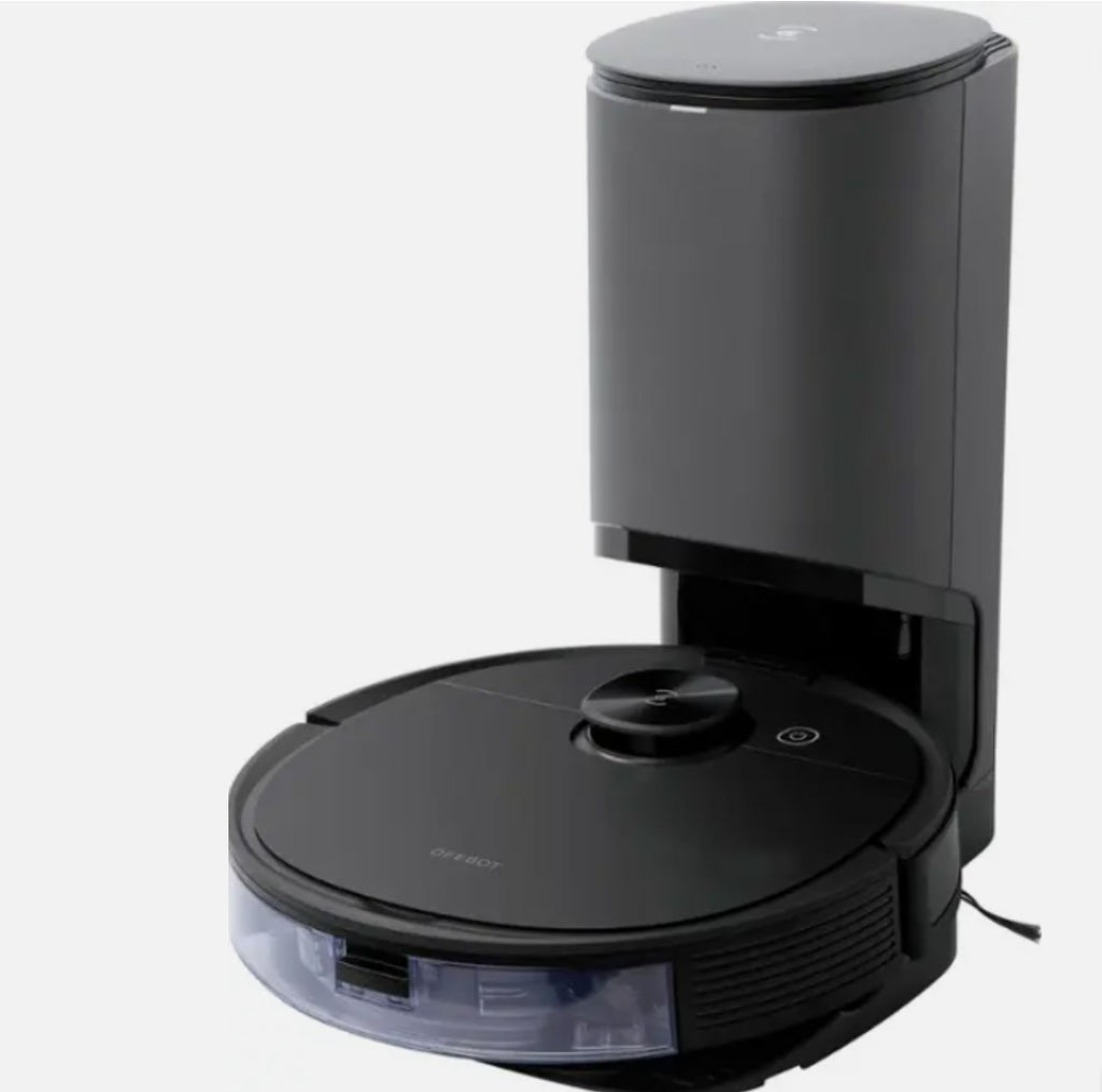 This box contains the ECOVACS DEEBOT 10+, an all-in-one robot vacuum and mop designed for automated home cleaning.