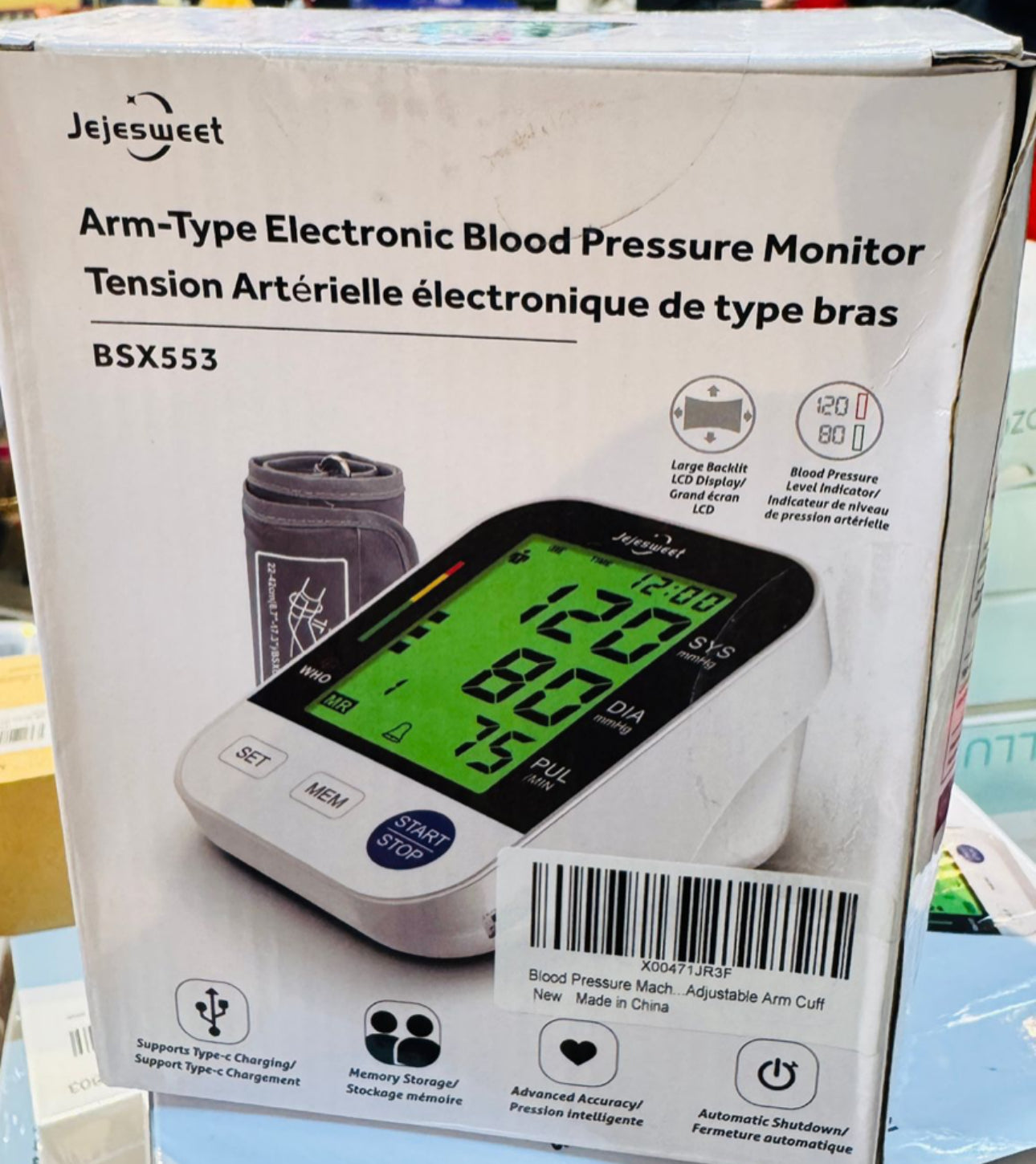 ARM-TYPE Electronic Blood Pressure Monitor Machine for Home Use, Automatic Digital BP cuff with Large LCD Display, 2x99 Memory, Adjustable Upper Arm Cuff 22-44cm (Black)
Amazon's Choice