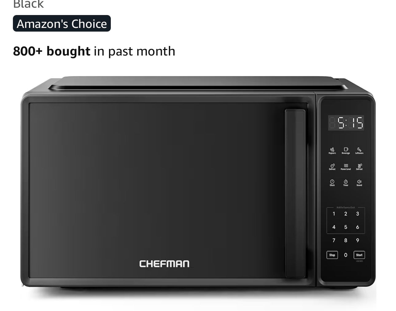Chefman Countertop Microwave Oven 0.7 and 9 Cu. Ft., 700 Watts with 10 Power Levels, 6 Cooking Presets with One-Touch Express Cook, Eco Mode, Child Safety Lock, & Mute Button - Black - BRAND NEW