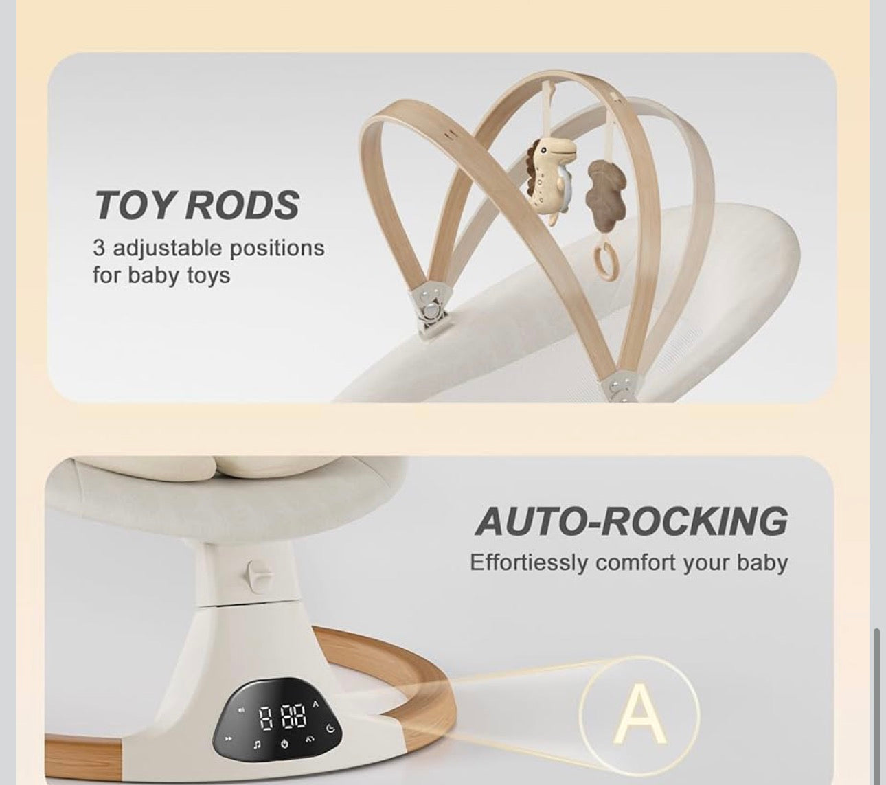 Baby Swings for Infants, Monamii Baby Swing, Bluetooth