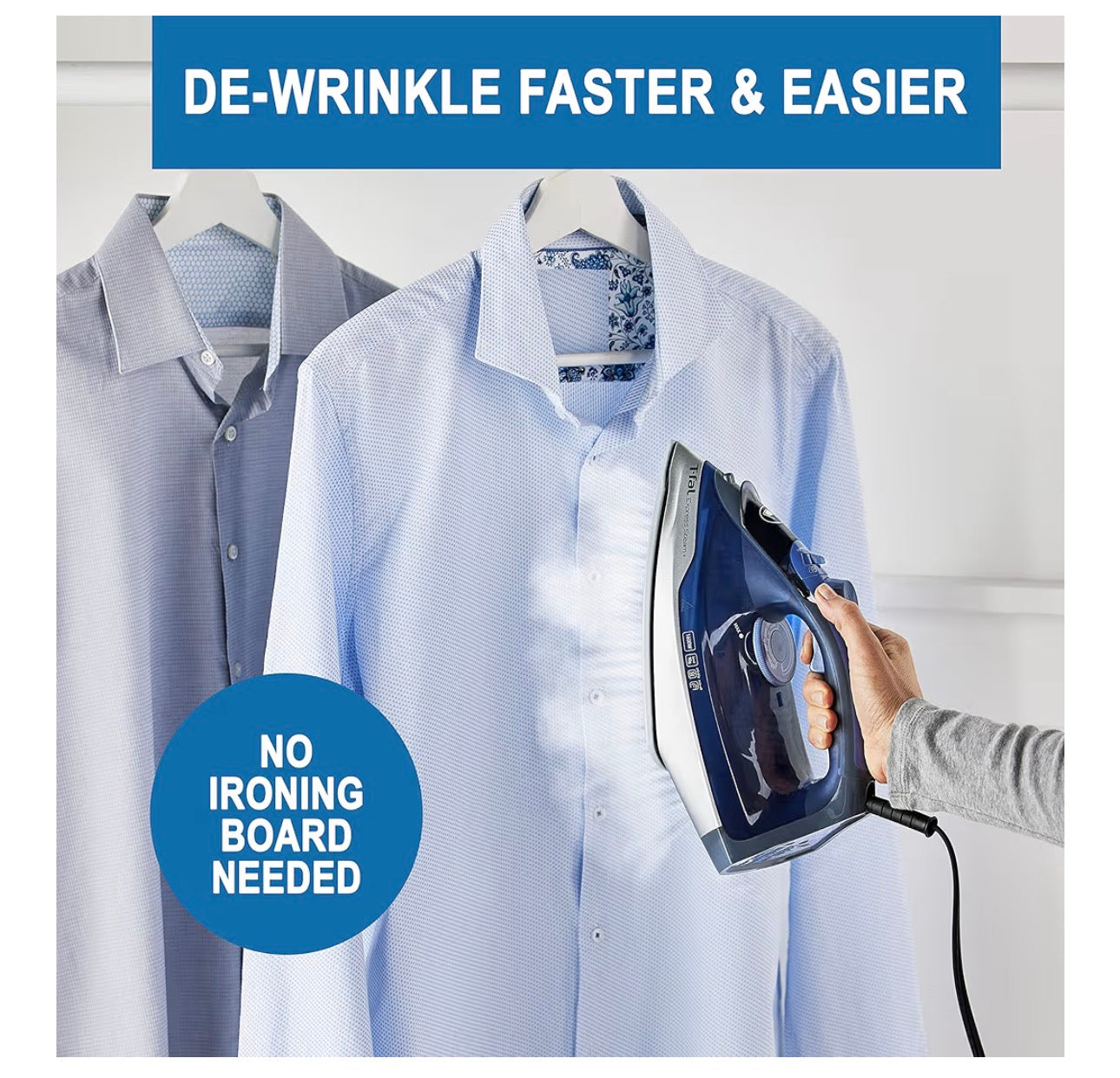 Brand New 10 unitsT-Fal Express Steam Garment Iron, Blue, Fast results, Powerful Steam Boost, 5 settings, Safety Auto-off