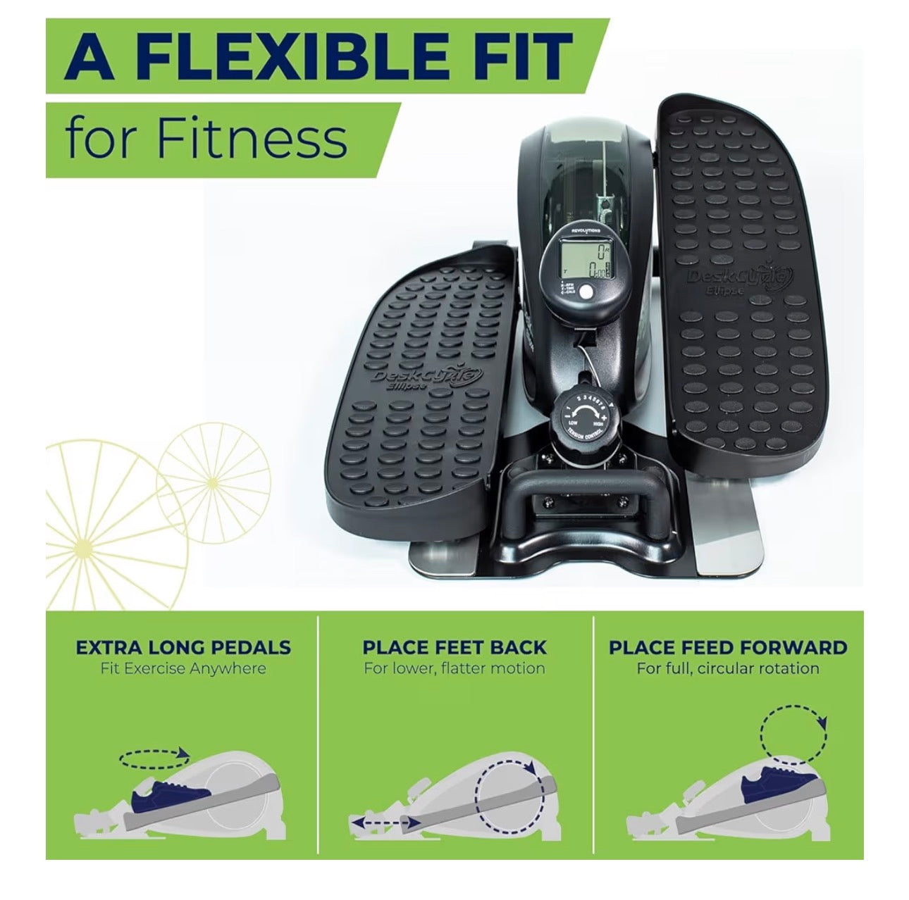 DeskCycle Under Desk Elliptical Machine - Compact Mini Elliptical Cardio Machine - Desk Cycle Pedal Exerciser - Exercise Equipment for Home $95/25 units