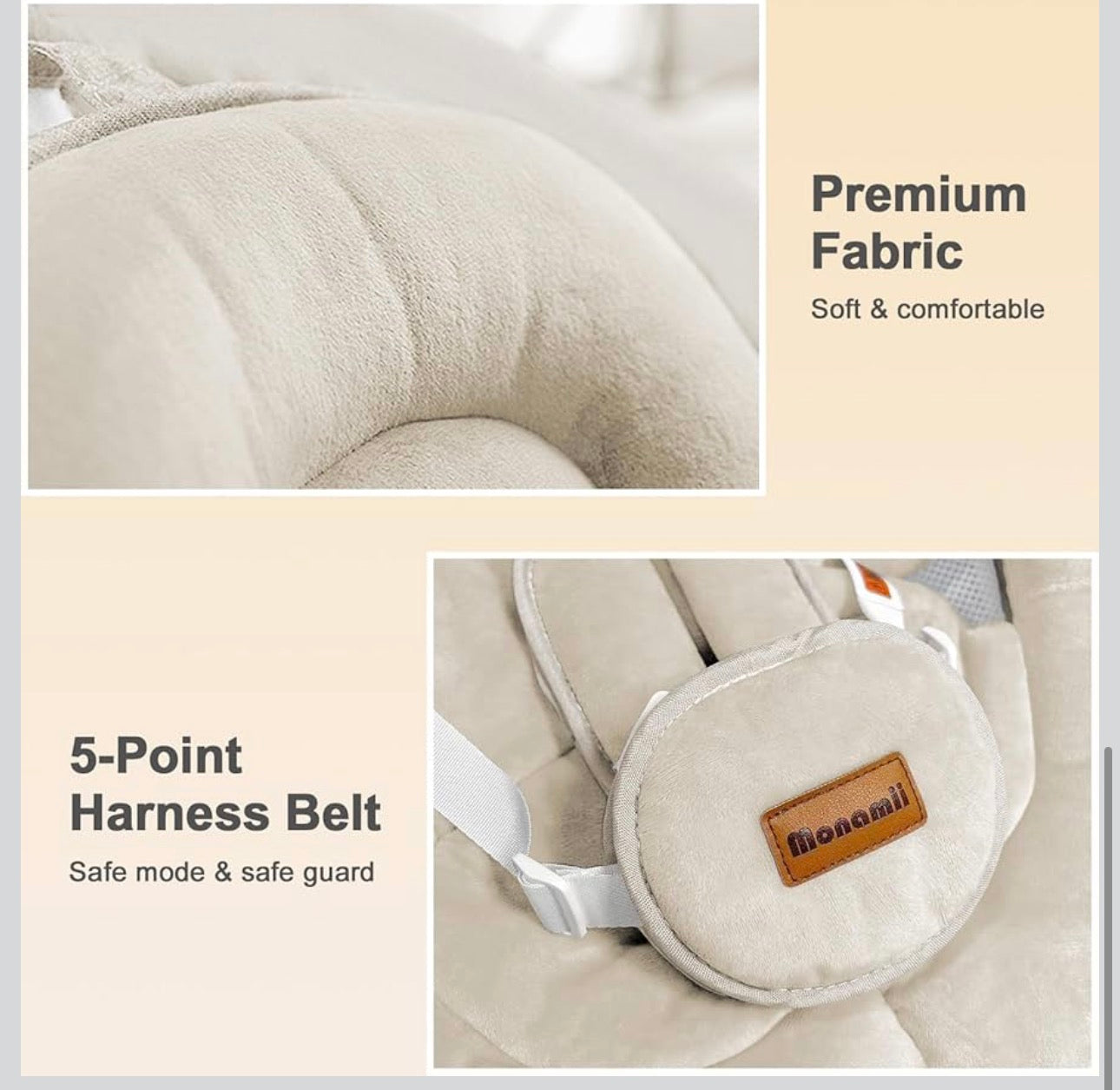 Baby Swings for Infants, Monamii Baby Swing, Bluetooth