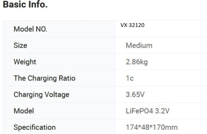 VoltiumX 3.2V 120Ah LiFePO₄ Prismatic Cell | Rechargeable Lithium Battery for Solar Energy Storage Systems