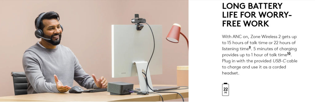 Zone Wireless 2 ES for Business -AI-powered headset for two-way noise-free calls