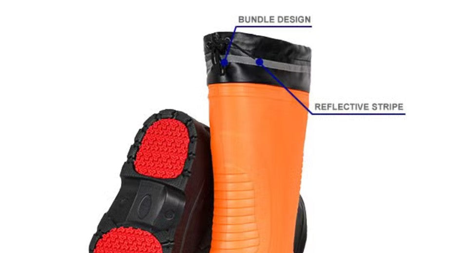 Orange Non-Slip Waterproof EVA Safety Boots – Lightweight Anti-Snow Toe Cap | 5★ B2B Rated, MOQ 1000+