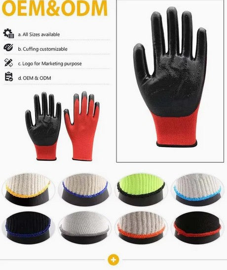 Durable Nitrile Coated Polyester Work Gloves – Heavy-Duty Grip, Machinery Safety, B2B Industrial Gloves | VoltiumX Breathable PU Coated