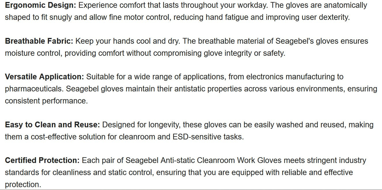 Lady White Anti-Slip Sterile Safety Gloves – Non-Static B2B Manufacturing Supply