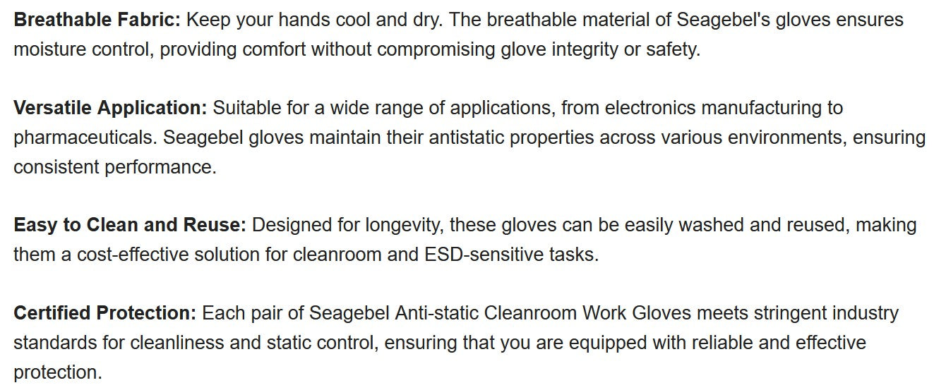 Mens PPE Carbon Fiber Anti-Static Lab Protective Gloves – Bulk B2B Safety Supply
