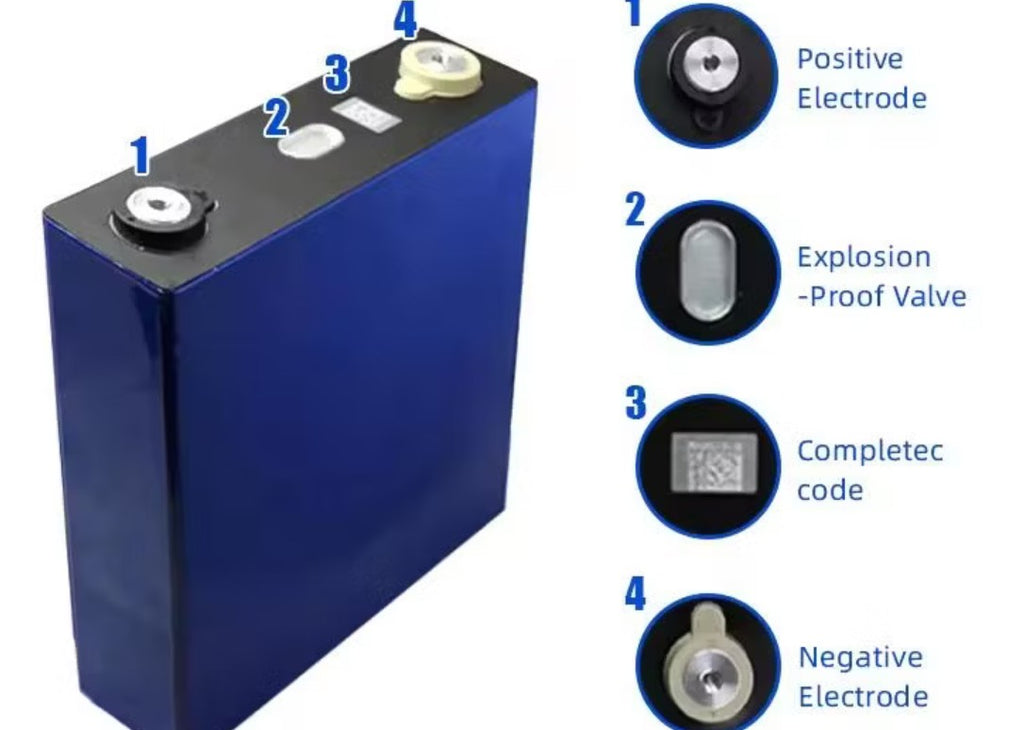 VoltiumX 3.2V 120Ah LiFePO₄ Prismatic Cell | Rechargeable Lithium Battery for Solar Energy Storage Systems