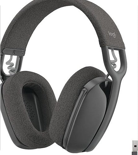 Logitech Zone Vibe 100 Lightweight Wireless Over Ear Headphones with Noise Canceling Microphone, Advanced Multipoint Bluetooth Headset, Works with Teams, Google Meet, Zoom, Mac/PC - Off White