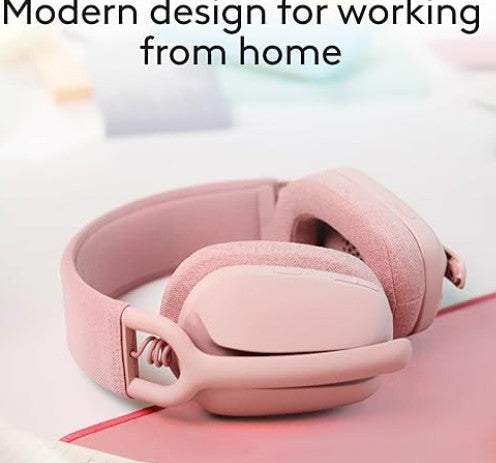 Logitech Zone Vibe 100 Lightweight Wireless Over Ear Headphones with Noise Canceling Microphone, Advanced Multipoint Bluetooth Headset, Works with Teams, Google Meet, Zoom, Mac/PC - Off White