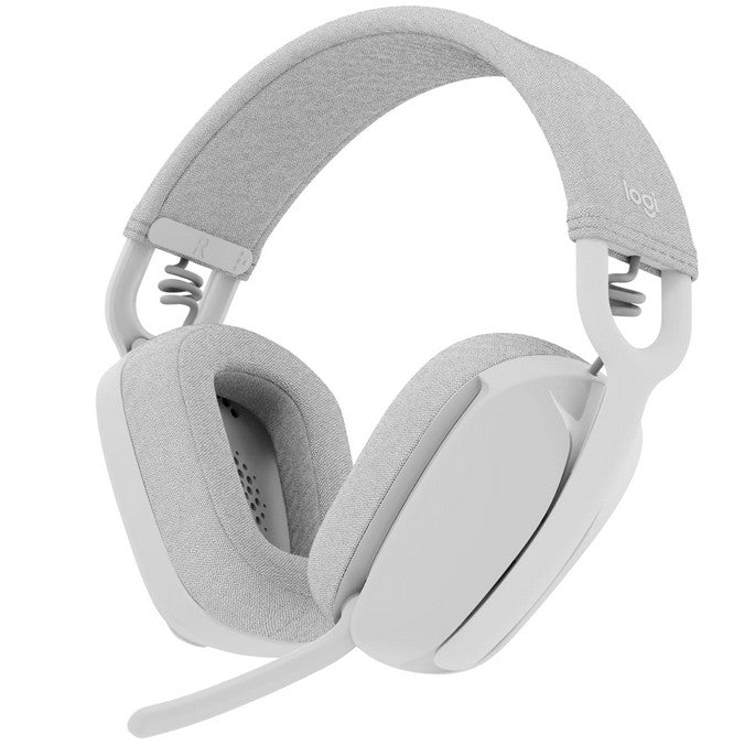 Logitech Zone Vibe 100 Lightweight Wireless Over Ear Headphones with Noise Canceling Microphone, Advanced Multipoint Bluetooth Headset, Works with Teams, Google Meet, Zoom, Mac/PC - Off White
